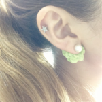 ☆60%off☆2way petal pierce☆petite rose☆green tea