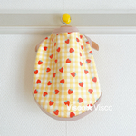 犬服 もっちり肌触りバツグン💛いちごチェック（イエロー）🍓２色展開中。お揃いにもオススメ！サイズもたくさんあります！【送料無料】