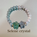 アラシャン瑪瑙　グリーンストロベリークォーツ　桜　　ブレスレット　天然石ブレスレット　Selene crystal