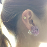 ☆60%off☆petit rose×pearl catch pierce☆全６色 