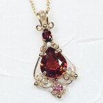 5.96ct!!大粒スペサルティンガーネットのペンダント＊（ワイヤーアクセサリー ワイヤージュエリー 天然石 紫月  ）