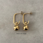 〔1ペア〕ステンレス　ボールデザインピアス