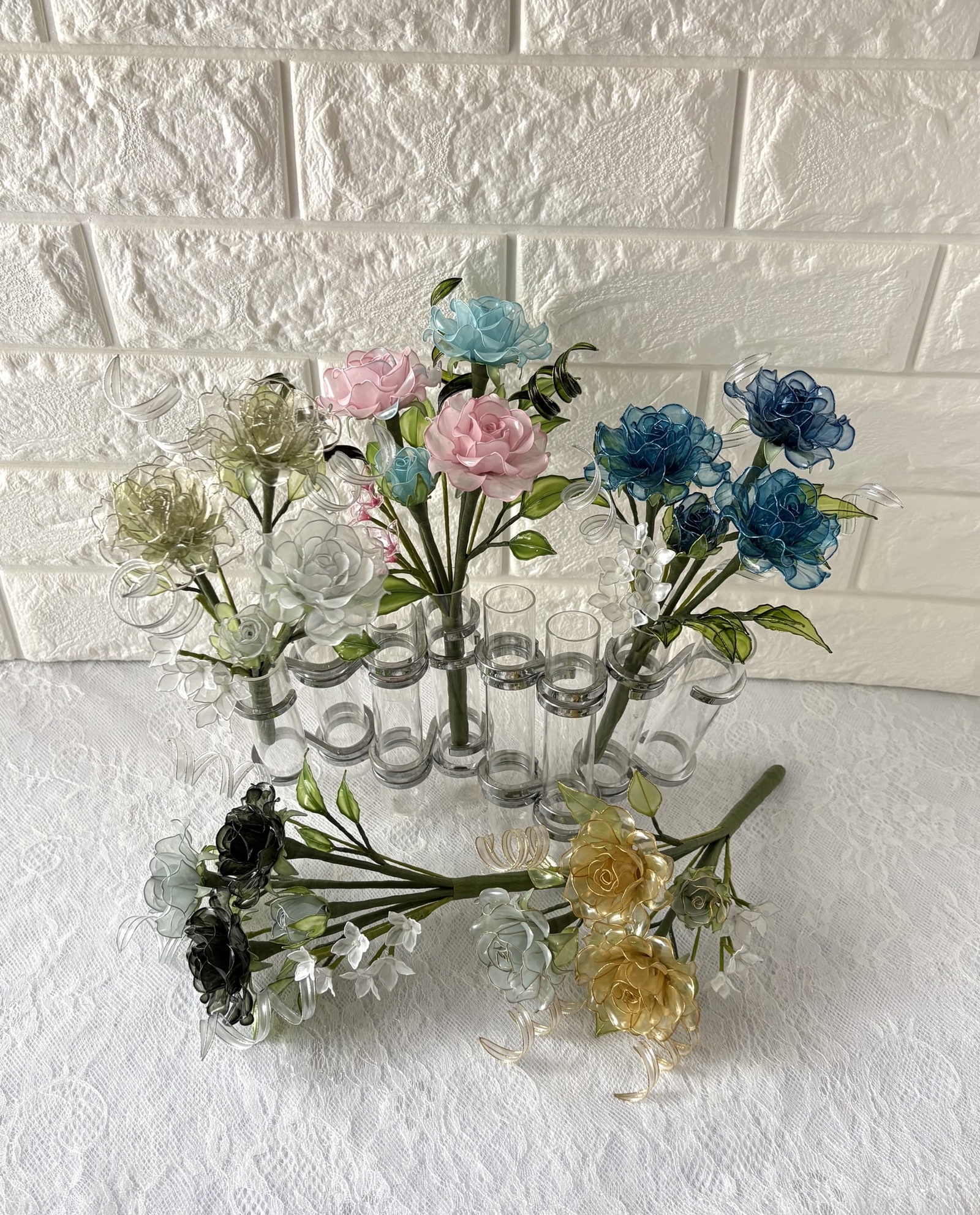 アメリカンフラワー 薔薇の花束ミニサイズ ～ディップアート～ ばら