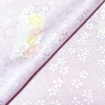 正絹 長襦袢地 はぎれ【櫛に簪·花模様】薄紫 ５０cm