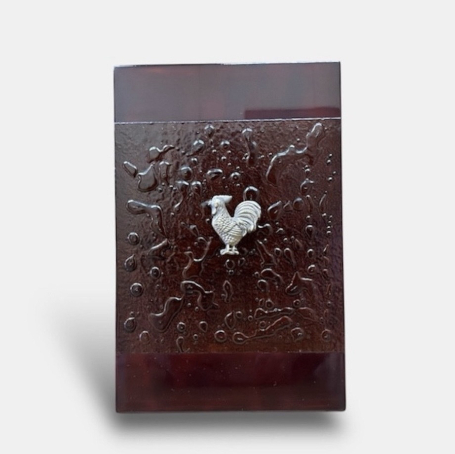 漆塗りアートパネル　/ rooster 雄鶏 真鍮取手 15,000円