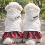 犬服　ネーム入りパーカーワンピース