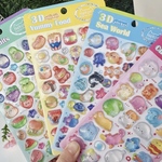 nekoninシリーズ ぷくぷくシール ボンボンドロップシール うるちゅるシール おはじきシール おしりシール 肉球シール キラキラ 宝石  立体シール 3Dシール 2枚セット