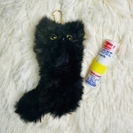 かぎ針編み　クロネコちゃん　もふもふリップホルダー　黒猫　クロシェ　ハンドメイド