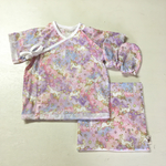 短肌着+よだれふき+ミトンセット（ユニコーンピンク