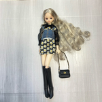 B インディゴ　デニム　キャミソール　トップス　のみ　ピュアニーモ　リカちゃん　ワンピース　ドール　コート