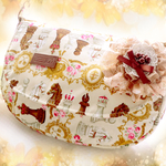送料無料★コサージュ付き★秋の大人クラシカル★チェス柄★ハンドメイド2WAYショルダーバッグ