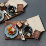 ミニチュア　カフェ風　ストロベリーハート・パルフェパンケーキ　スイーツ