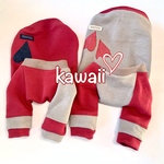 犬服 ♡ 赤とグレージュのkawaiiスウェット　トレーナー