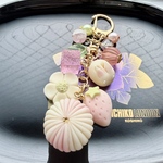 和菓子ごろごろキーホルダー 練り切り 和菓子 ぶどう　秋　どんぐり飴 うさぎ レジン キャンディー パステルカラー うさぎ 食品サンプル フェイクスイーツ ミニチュア 樹脂粘土
