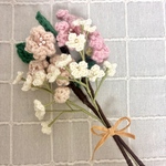 【なん様専用】枝付き桜の手編みブーケ　3本　さくら　かすみ草　かぎ編み　あみぐるみ　