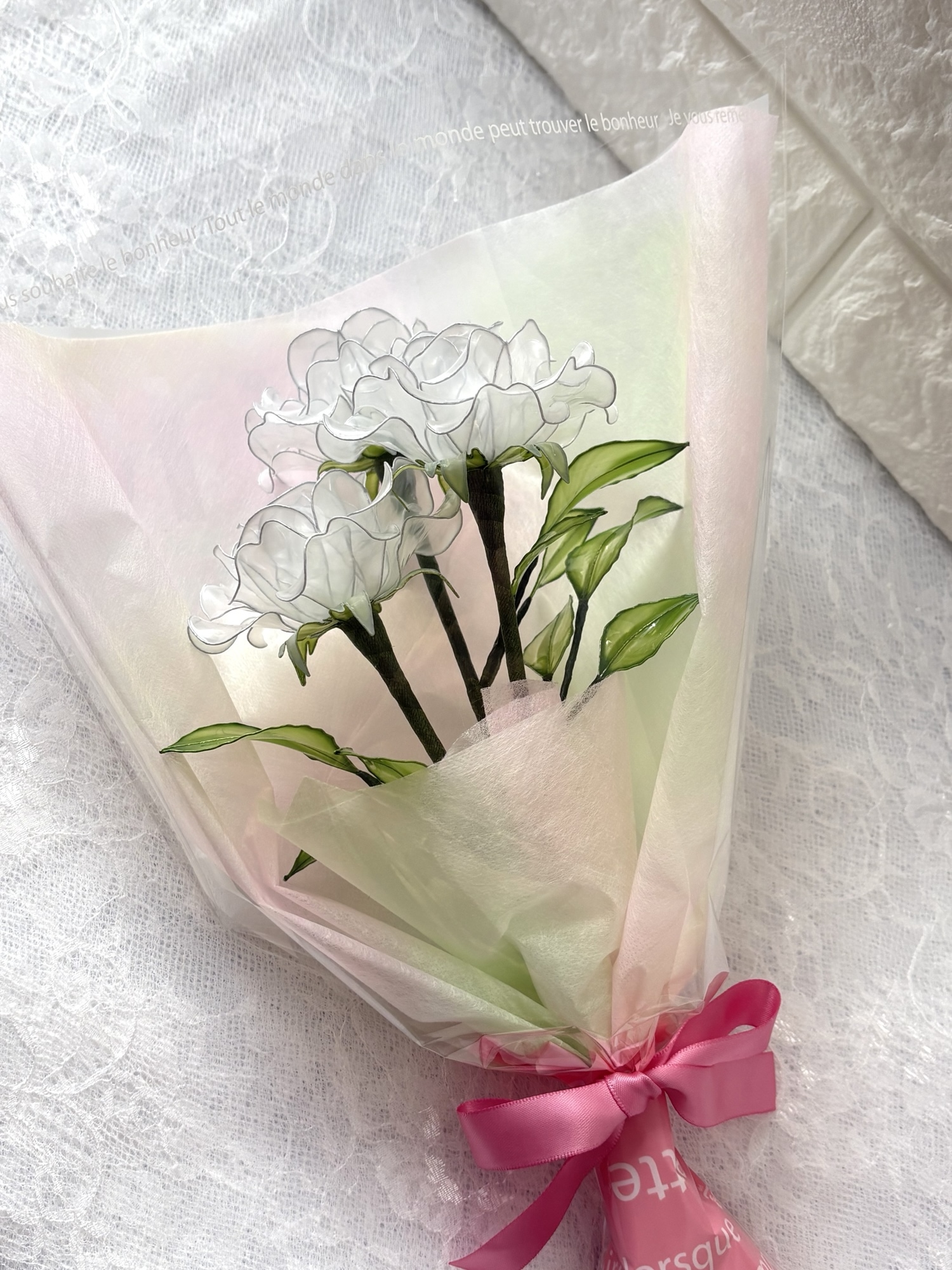 アメリカンフラワー 薔薇の花束ミニサイズ ～ディップアート～ ばら