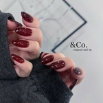 &Co.  高品質ネイルチップ【ワインレッド】究極のワンカラー　laau nail
