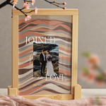 NEW！写真タイプのサンドセレモニー　結婚証明書　砂付き / オリジナル文章 刻印タイプ
