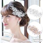ヘッドドレス 【ミラ】・シルバー（H-125）|花嫁 ウエディング 結婚式 ナチュラル 小枝 前撮り フォトウエディング  花  リーフ リゾート 披露宴 ゴールド お色直し 挙式 着物 