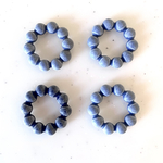 Vintage Matte Blue Beaded Round Ring Beads 《6879》