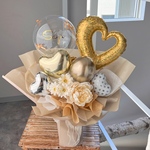 お花屋さんのバルーンフラワー　花束　B317 ドット シャンパン　成人式　卒業式　結婚祝い　誕生日　開店祝い　開業祝い　発表会