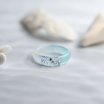 【夢の中ring／雪解けの水辺】選べるサイズ・金属アレルギー対応・マット加工レジンリング