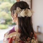 成人式髪飾り　成人式　卒業式　前撮り　七五三　振袖　袴　白無垢　色打掛　ヘッドドレス　和装　浴衣　カスミソウ
