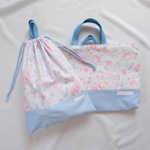 【6eb様専用】2点セット　コスメ柄サックス/切替サックス レッスンバッグ&体操服入れ