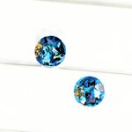 Mother-of-pearl　ブルーの螺鈿とゴールドの小さなラウンドピアスイヤリングB【1525】　#秋　ピアス　マグネット