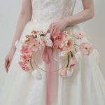 【完成品】ピンクのバレリーナフープブーケ/結婚式　前撮り