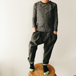 ☆再…販　あったかサルエルパンツ(チャコールグレー)90.100.110.120size