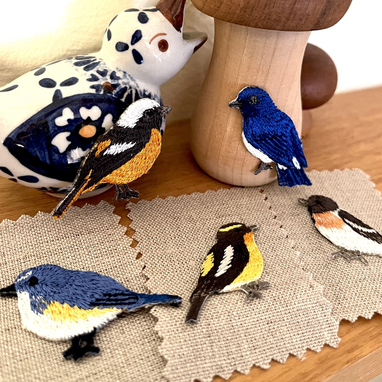 オオルリ| 森に生きるものたち 刺繍ワッペン - chimo | minne byGMO