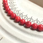 【22粒・約17.6cm】8mm丸玉 レッドコーラル(珊瑚)