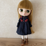 ミディブライスoutfit お花刺繍のバルーンワンピース