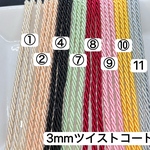 カラー選び／1番〜11番／10m  3mm ツイストコード