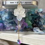 本物 紫陽花  チャーム ダストプラグ コネクタ防塵保護カバー アクセサリー iPhone スマホ 携帯 AirPods