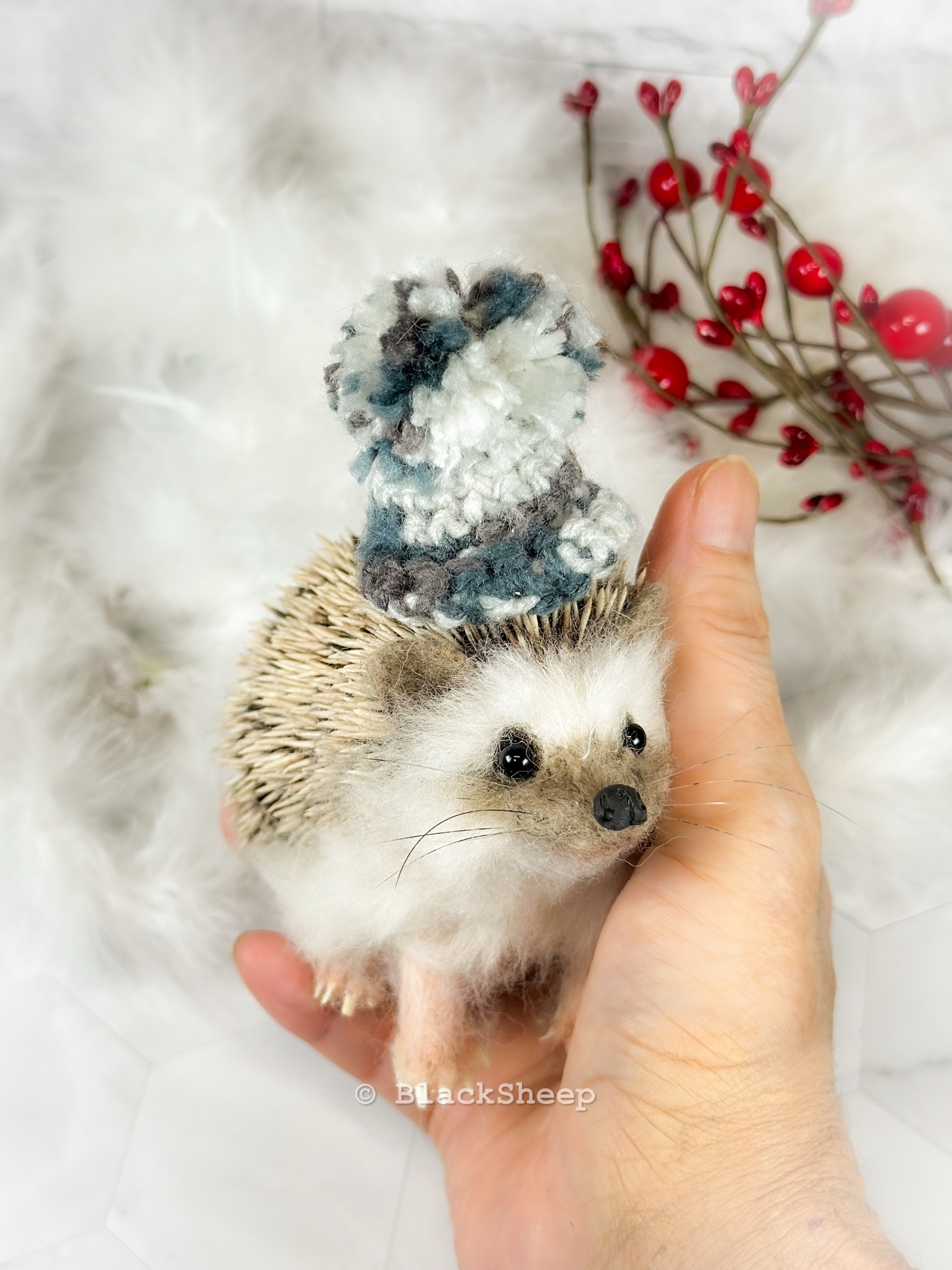 羊毛フェルト マヌルネコ - Black Sheep Needle Felting Animals