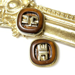 1個 ボタン ブラウン × ゴールド ヴィンテージボタン アクセサリーパーツ お洒落