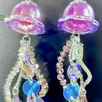 クラゲ 海月 ピアス ゆらゆら オーロラ パープル イヤリング UV