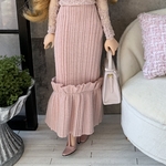 裾フリルニットロングスカート　🩷くすみピンク　22cmドール ドール服　ピュアニーモ
