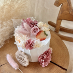 ローズとピンク紫陽花のミニクレイケーキ♡