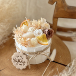 ローズとホワイトゴールド紫陽花のミニクレイケーキ♡