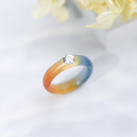 【夢の中ring／夕暮れ】選べるサイズ・金属アレルギー対応・マット加工レジンリング