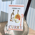 カレーアクセサリー カレーライス お水 スプーン ミニチュア ミニチュアフード ピアス イヤリング