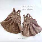 【犬服】 小さなパリジェンヌ ツイードサロペットワンピース Petite Parisienne tweed laine salopette