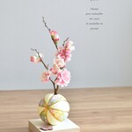 毬と桃　毬(大)＋花桃　ひな祭り　 アーティフィシャルフラワー　癒しのフラワーインテリア