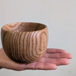 栗の木で作った持ち手のないコーヒーカップ・湯呑み　