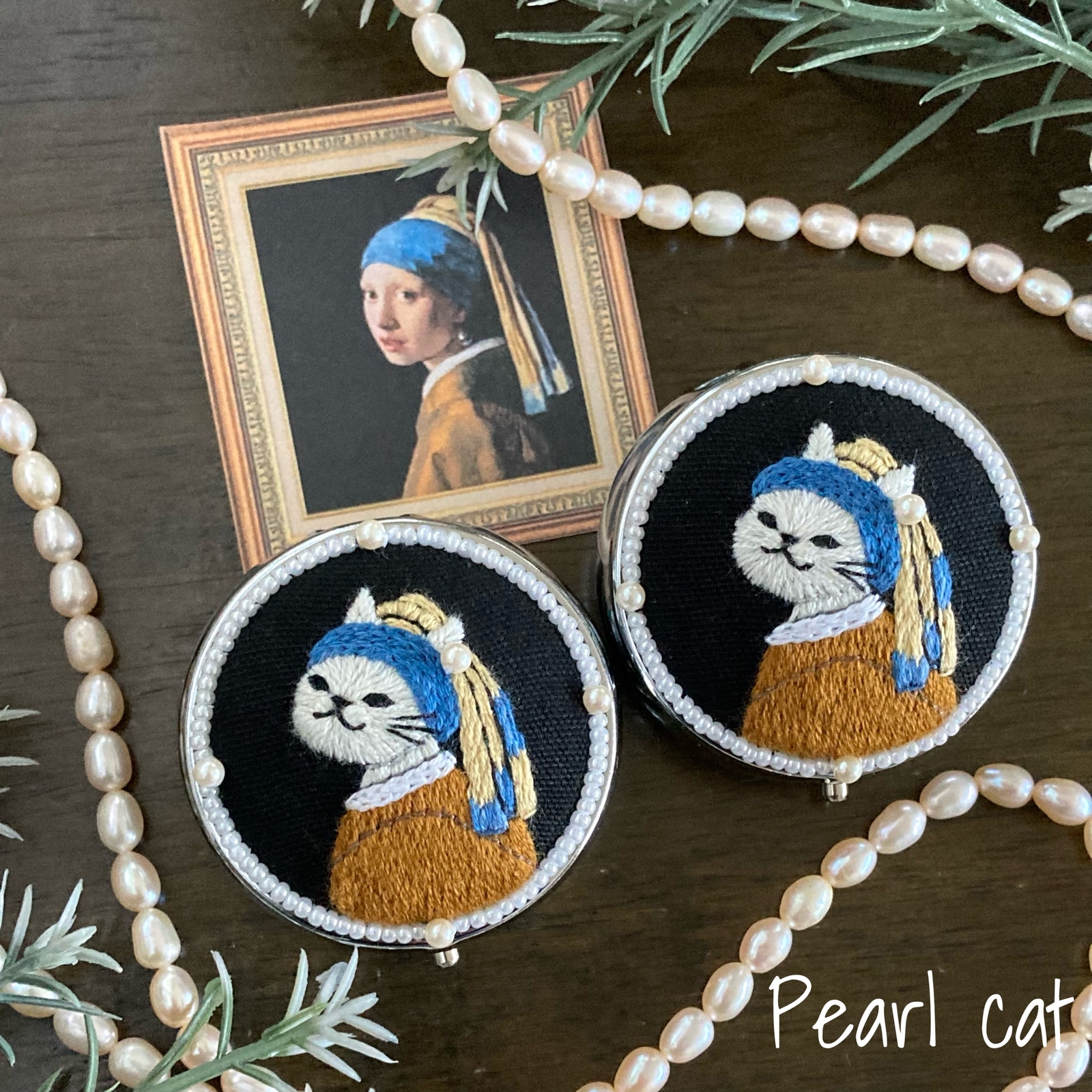真珠の耳飾りのにゃんこピルケース - Pearl cat GALLERY | minne byGMO