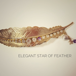 Elegant star of feather  バレッタ  羽