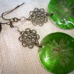 ★押し花シェルのぴかぴかピアス*